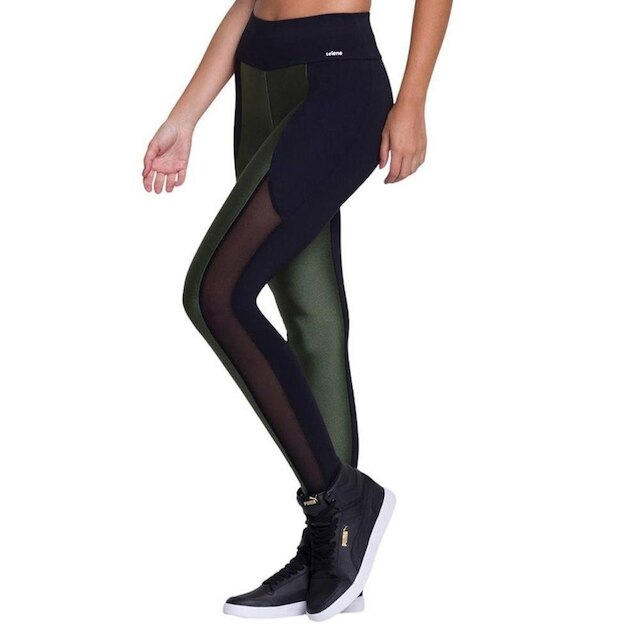 Calça Legging Selene Com Recorte E Tule